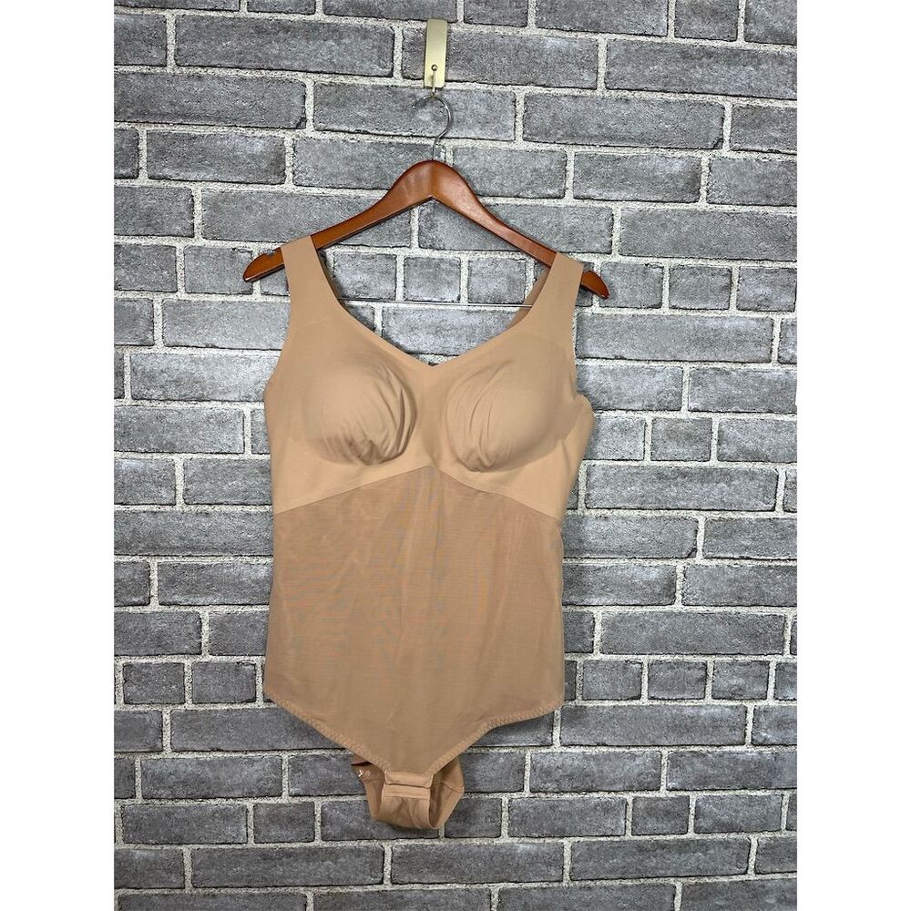 Honeylove Women's Beige Bodysuit Shapewear 2XL Seamless Tummy Control